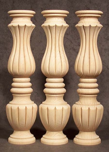 Picioare masă frumoase din lemn, cu frezări decorative sculptate bogat, TL94